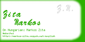 zita markos business card